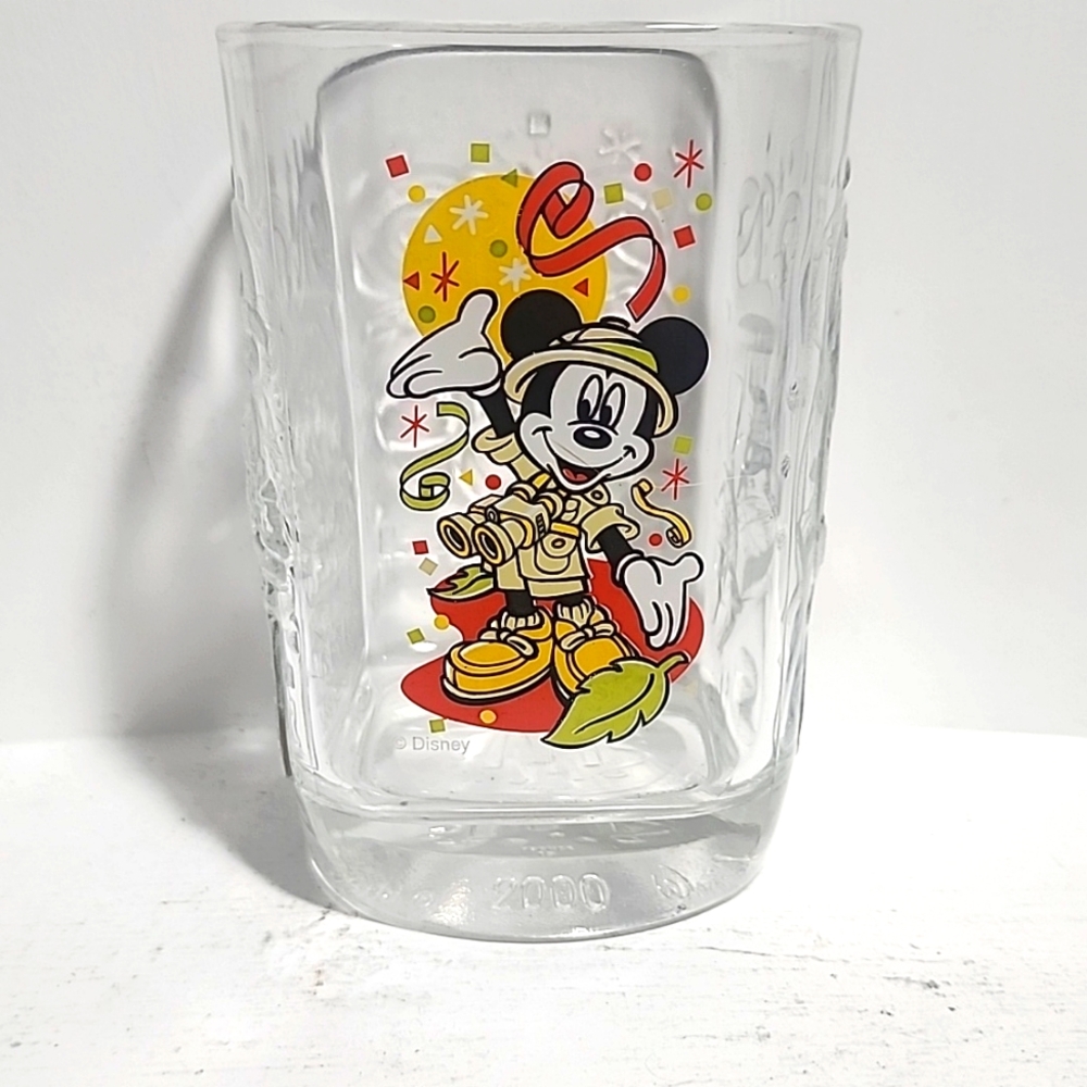 MCDONALDS Mickey Mouse Glasses Tumbler 2000 Walt Disney World Millennium